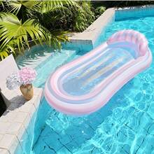 Durable Adult Inflatable Pool Lounge Float, Heavy Duty Deep Water Inflatable Lounge Float, Lake Beach Sunbathing Float, Swimming Pool Floating Raft - Multicolor - View 13