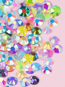 2000pcs/Pack 3MM Colorful Rhinestones, European & American Style 3D ABS Resin Flat Back Rhinestones, Shiny Nail Art Rhinestones, Multi-Functional DIY Colorful Rhinestones, Suitable For Nail Art DIY, Handmade Crafts, Phone Case Decoration - Multicolor - View 7