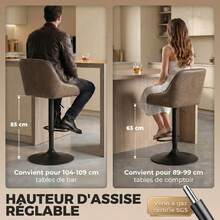 Tabourets de bar - Acajou - Voir 3