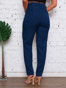 LULU RUNM Women's Clothing/ Wide Leg Pants/ Tailoring - Azul Marino - Ver 3