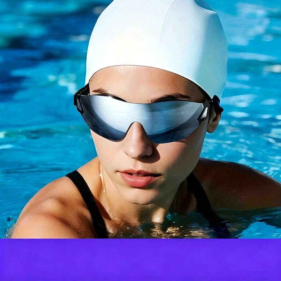 Regular Swim Goggles With Large Frame Panoramic Wide-Angle View Design, Unisex For Men And Women - Multicolor - View 1