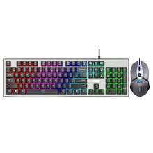 AOC KM410 Wired Gaming Keyboard And Mouse Combo, Mechanical Feel, 104 Keys, Office Computer Keyboard Set, Metal Panel, Ergonomic Design - View 12