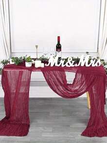 2/5/10pcs Taplak Meja Katun Tebal Warna Burgundy - Gaya Bohemian Vintage Country, Sempurna untuk Pernikahan, Pesta Lajang, dan Pesta Ulang Tahun - Burgundy - View 9