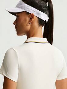 Nike Women's AS W NKCT DF SLAM SS Polo Shirt, Knit Collar Short Sleeve, TIW1210-133 - Beige - View 4