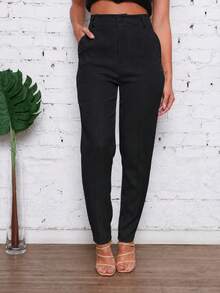 Women Suit Pants - Dark - View 1
