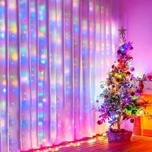 LED Curtain String Lights Battery Powered 8 Mode Lighting Festoon Wedding Party Fairy Light Christmas Decoration For Home Room Garden - AA Battery Box Curtain Light - View 22