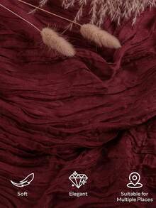 2/5/10pcs Taplak Meja Katun Tebal Warna Burgundy - Gaya Bohemian Vintage Country, Sempurna untuk Pernikahan, Pesta Lajang, dan Pesta Ulang Tahun - Burgundy - View 8
