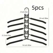 5 piezas Perchas metálicas gruesas ahorradoras de espacio, diseño multicapa 5 en 1 con almohadillas de espuma antideslizante, adecuadas para abrigos, suéteres, trajes y camisetas - Multicolor - Ver 19