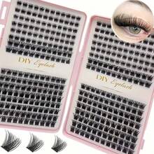 384 Individual Cluster Lashes,Lash Book, Cluster Lashes, DIY Eyelash Extension Kit For Home Use, Lash Clusters, DIY Lash Extension Kit, Lightweight False Eyelashes, Lightweight Faux Mink Lash Clusters For Natural Makeup, Suitable For Daily And Dating - View 7