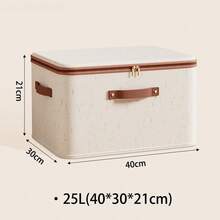 Kotak Penyimpanan Kain, Kotak Kain Lipat dengan Tutup, Cocok untuk Pakaian, Mainan, dan Penyimpanan Rumah, Bahan Linen, Pengatur Penyimpanan Kamar Tidur - nasi - View 8