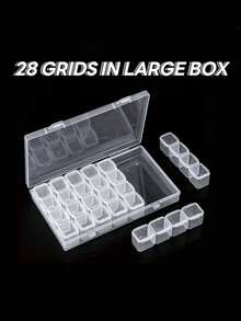Transparent Plastic Jewelry Storage Box, With 56-4 Grid Removable Compartments. Suitable For Storing Earrings, Rings, Necklaces, Beads And Various Handmade Small Accessories. Portable Storage Design, Perfect For Travel, Back To School Season And Valentine's Day Use - Clear - View 16