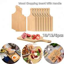 Birdock 18/12/6pcs 11inch Thicken Bulk Wooden Cutting Board With Handle, Kitchen Cutting Board, Wooden Serving Trays & Charcuterie Trays, Customized Laser DIY, EngravingMother'S Day Wedding Housewarming Gift - Apricot - View 8
