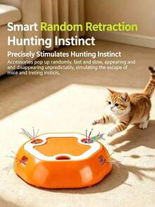 6 Holes Electronic Interactive Cat Toy Automatic Pop & Hide Seek Motion Teaser Low Noise Multi-Touch Dynamic Design Relieves Boredom Burns Reduces Destructive Scratching & Biting Durable Round Exercise Toy For Indoor Kittens & Adult Cats - Green - View 6