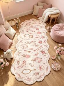 1pc Cosmetic Pattern Floor Mat, Bathroom Mat, Bathroom Rug, Door Mat, Small Rug, Carpet, Floor Mat, Bedroom Decor, Washable - Multicolor - View 2