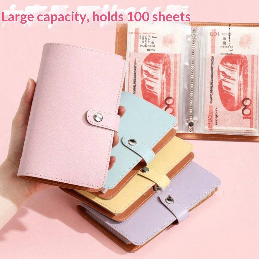 Cash Savings Book Money Holder Wallet Organizer A6 Cash Storage Book Banknote Wallet - A - View 1