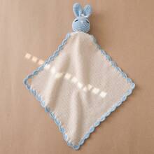 Handmade Crochet Cartoon Rabbit Baby Rattle Bib, 3D Cute Design, Rich Details, Built-In Crisp Bell, Attracts Baby's Attention, Exercises Baby's Auditory Development, Supports Sensory Enlightenment. Perfect Gift For New Moms, Newborn Commemoration, Christmas, Easter And Other Holidays - Multicolor - View 3
