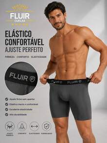Kit com 3 Cuecas Boxer Ciclista Lisa Box Masculino Adulto Forro 100% Algodão Conforto e Qualidade. - Multicolorido - Visão 3