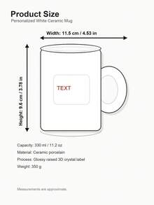 1pc Personalized Photo Mug, Customized Coffee Cup, Personalized Water Bottle, Customized Photo Mug, Personalized Photo, Mom Photo Mug, Mug With Photo And Text, Personalized Photo Coffee Cup, Photo Mug, Customized Name Mug, Perfect Gift For Friends And Family, Suitable For Any Special Occasion, Valentine's Day Gift - White - View 3