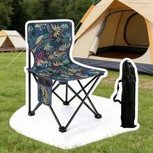 1pc Portable Outdoor Camping Folding Chair: Steel Frame, Suitable For Adults, Perfect For Camping, Picnic And Fishing, Ultra-Lightweight Outdoor Camping Chair, Maple Leaf Design With Side Phone Pocket, Random Color - Multicolor - View 6