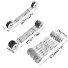 3/5/7 Wheel Pizza Cutter Dough Divider Knife, Flexible Pizza Baking Scraper Stainless Steel Baking Tool - Silver - View 10