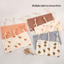 Yue Ye 1pc Baby Stroller Storage Bag, Diaper Hanging Bag, Double Pockets, Large Capacity, Pure Cotton Crepe Fabric, Baby's Halloween Gift - Multicolor - View 9