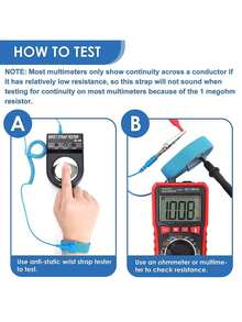 Blue Spring Wire Anti-Static Wrist Strap With Alligator Clip, Electronic Repair Anti-Static Wristband, Electrostatic Protection Tool For Electronic Product Repair - Blue - View 6