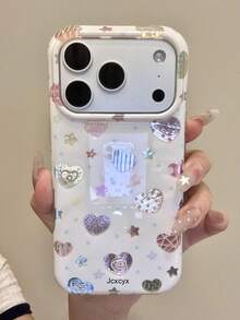 Y2K Star Heart Glossy Soft Phone Case Compatible With IPhone 17 Pro Max 17 Pro 16 Pro Max 15 Pro Max 14 13 12 11 Pro Max Shockproof Bumper Soft Back Cover ﻿ - White - View 3