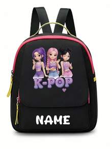 Personalized Back To School Backpack, Casual Versatile Music Idol Theme Print, Zipper Closure Nylon Material, Adjustable Shoulder Straps, Hand-Carry, Dancing, Shopping, Outdoor Trips, Birthday Gift, Aesthetic, Fandom-Core, Concert Essentials - Multicolor - View 22
