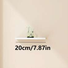 Estantería de pared de un solo nivel, estante de almacenamiento creativo para la pared, decoración de pared de fondo de la sala de estar, montado en la pared - Blanco - Ver 11
