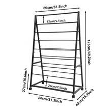 Iron Ribbon Display Storage Organizer With Wheels Ribbon Holder Organizer Rack - Black - View 3
