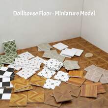 30Pcs 10 Styles Assorted Miniature Dollhouse Floor Boards, Realistic Square Mini Brick Tile Sheets, Decorative Flooring Accessories For Micro Landscape Scenery, Diorama Layout, Doll House Interior Decoration & DIY Architectural Model Craft Supplies - A - View 7