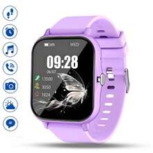 El último reloj inteligente de diseño elegante con pantalla táctil completa de 1.83 para deportes al aire libre para hombres y mujeres, con llamadas inalámbricas, notificaciones de mensajes, seguimiento de fitness, música inalámbrica, múltiples modos deportivos, varios mini-juegos, un regalo perfec - Morado - Ver 1