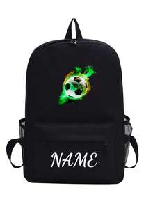 This Spacious And Lightweight Soccer Print Backpack Is Perfect For School, Work, And Leisure. It Features Adjustable Shoulder Straps And... - Multicolor - View 33