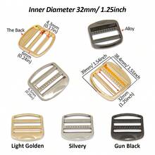 SinHo Zinc Alloy Ladder Lock Buckles Non-Slip Webbing Strap Adjusters Rustproof Metal Slide Premium Buckles For Backpack Gear Repair - Multicolor - View 9