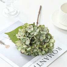 6pcs Artificial Hydrangea Bouquet, Fake Flower Plants, Room Decor, Garden Autumn Decoration, Dining Table Decor, Birthday Party Decoration, Wedding Flower Basket, Bridal Bouquet, Home Decor, Restaurant, Bedroom, Windowsill Decor, Vase Decoration, Valentine's Day Gift, New Year Decoration, Outdoor Garden, Back To School Season - Green - View 4