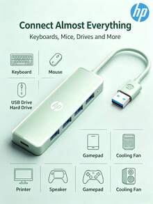 HP 5 合 1USB 拓展塢4 口 USB3.0 高速傳輸 + Type-C 供電介面筆記本辦公室儲存通用 - 彩色 - 查看 5