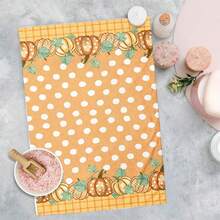 2/4/48pcs Autumn Series Orange Background Polka Dot Multicolor Pumpkin Pattern Printed Kitchen Towels - Super Soft, Highly Absorbent Polyester Tableware And Hand Towels, Perfect For Holiday Decor, Kitchen Decor, Party Decor - Multicolor - View 9