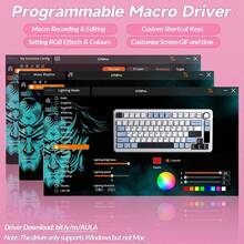 AULA Keyboard Mekanik S75 Pro dengan Desain Gradien yang Menarik, Tutup Tombol PBT dengan Cetakan Samping, Penyangga Kaki yang Dapat Diatur, PC/Mac/LinuxPBT, Layar GIF yang Dapat Diprogram, Suara Ketik yang Lembut, Bluetooth Stabil untuk Pelajar, Kantor, Pemain, dan Penggunaan Sehari-hari - View 10