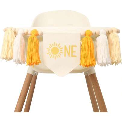 手工製作 1 歲生日波希米亞風高腳椅橫幅 You Are My Sunshine 附流蘇