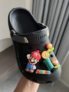 Hasbro 1 Set DIY Hole Shoe Accessories Super Brothers + Mushroom Shoe Charms, Cute Cartoon Student Slippers Decoration Buckles Removable, Perfect Choice For Halloween And Christmas Gifts, PVC Material DIY Shoe Charms, Suitable For Beach Bags - Multicolor - View 2