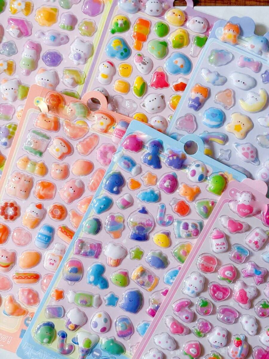 3D Cute Mini 3D Stickers, Decorative Stickers, Suitable For Phone Cases, DIY Notebooks, Scrapbooks, Planner Decoration