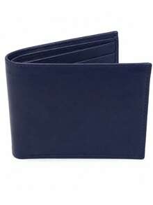 Cartera color azul / billetera para hombre  Piel Genuina    almacenar billetes y tarjetas   regalo, casual o formal - azul real - Ver 2