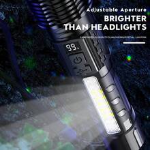 2pcs Rechargeable High Power Zoomable LED Flashlight With Power Display, Portable Flashlight For Outdoor Camping Night Fishing Home Emergency - Flashlight - View 2