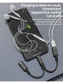 1 buah Konektor Jack Earphone USB-C Ganda 2-in-1 Kabel Pengisian Daya Konektor Audio Dongle Adaptor Aksesori Kompatibel dengan Seri Ponsel 17/16 Pro Max/16 Pro/16 Plus/16/15 Kabel Konverter Portabel untuk Perjalanan - MultiWarna - View 2