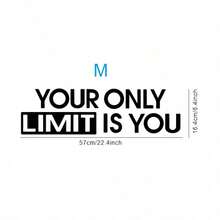 The Only Limit Is Yourself 健身房牆貼 勵志金句乙烯基貼紙，適用居家健身房、辦公室健身裝飾 - 黑色1件 - 查看 11