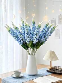 3/6Pcs Artificial Long Stem Hyacinth Fake Flowers, Suitable For Bedroom, Kitchen Decoration, DIY Flower Garlands, Autumn Decoration, Indoor/Outdoor Decoration,Table Decorations,Wedding Decor,Artificial Plants,Back-To-School Gift,Gifts For Women - Light Blue - View 1
