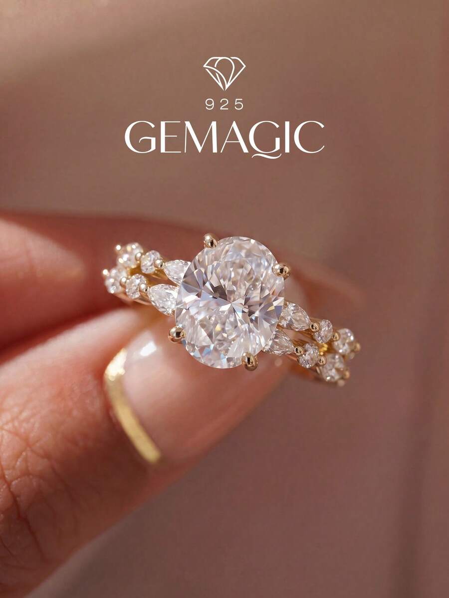 Set de 2 anillos de moda exquisitos con forma de gota de agua en V de circonita, material de plata de ley 925, anillos apilables para uso diario, promesa y citas para mujeres, hermoso regalo de joyería para novia