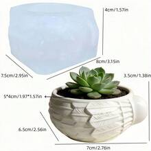 SUPWANPENG 1pc Resin Silicone Mold Feather Texture Single Handle Round Pot Shape DIY Handmade Casting Mold For Flower Pot, Pen Holder, Candle Holder, Key Storage Box, Compatible With Resin, Plaster, Clay, Cement, Concrete, Desktop Succulent Green Plant Decor Ornament Mold, Perfect For Home Decor, Valentine's Day, Mother's Day, Father's Day, Christmas Gift Handmade Mold - No BW265 Mold - View 12