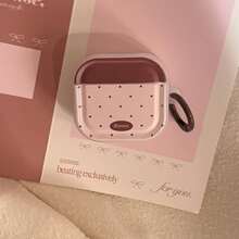 Casing Pelindung Lucu Motif Polkadot Warna Pink Berry Soft Shell, Kompatibel dengan Apple 4 Pro 3 Generasi ke-3 dan Pro 2 untuk Earphone Bluetooth Nirkabel - MultiWarna - View 3