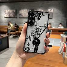 [Envio em 24h da Alemanha/França/Espanha] Capa de Telefone Antichoque com Quatro Cantos e Airbag, com Estampa Gráfica de Menina Anime Grunge Escura, Borda Galvanizada, Capa Protetora Transparente Anti-Queda, Presente de Férias Estiloso para Amantes de Estilo Alternativo, Compatível com iPhone 17-11 Plus Pro Max 17Air 16e,  Galaxy S21-S26 Ultra Edge Fe Plus, , Smartphones - 1 imagem principal - Ver 1